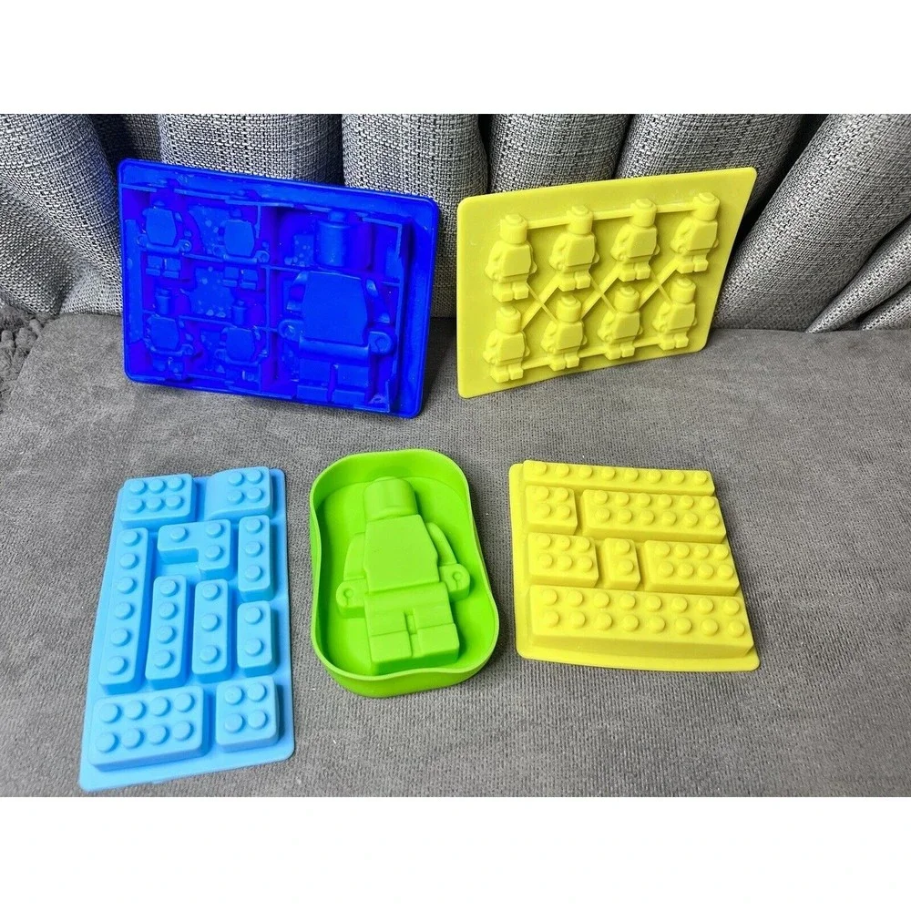 Silicone Molds Figures Bricks Candy Ice Chocolate Baking Lot Bundle